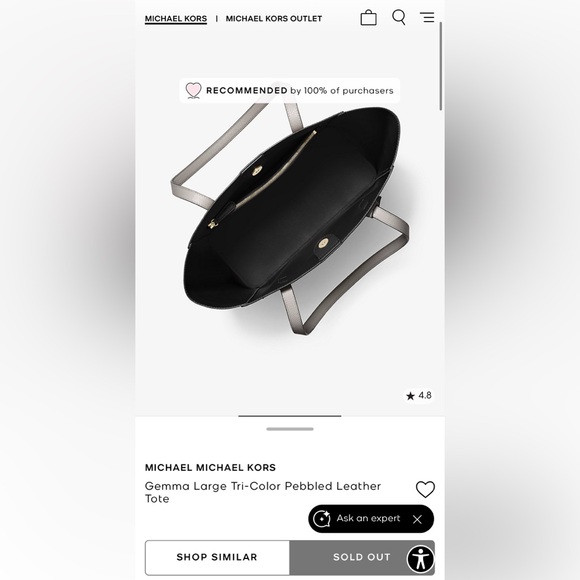 Michael Kors Gemma Large Tri-Color Pebbled Leather Tote - Picture 14 of 15